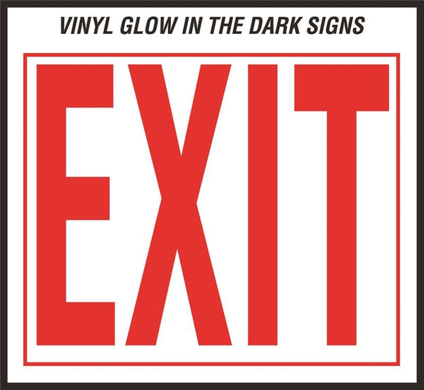 HY-KO EE-3 Safety Sign, Exit, Red Legend, Vinyl, 10 in W x 12 in H Dimensions