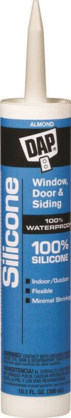 DAP 08649 Window and Door Sealant, Almond, -40 to 400 deg F, 10.1 fl-oz Cartridge