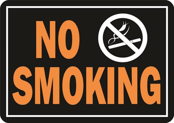HY-KO Hy-Glo Series 811 Identification Sign, Rectangular, NO SMOKING, Fluorescent Orange Legend, Black Background
