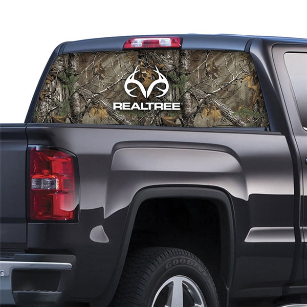 REALTREE RT-WF-RL-XT Rear Window Decal, Realtree Logo with Realtree Xtra Camo, Vinyl Adhesive