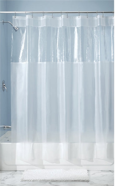 iDESIGN 26680 Shower Curtain, 72 in L, 72 in W, Vinyl, Clear