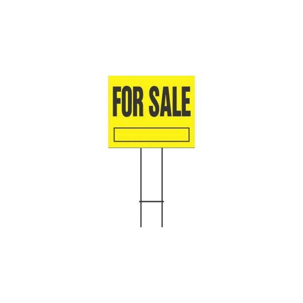 HY-KO YFS-10 Lawn Sign, For Sale, Black Legend, Plastic, 24 in W x 19 in H Dimensions