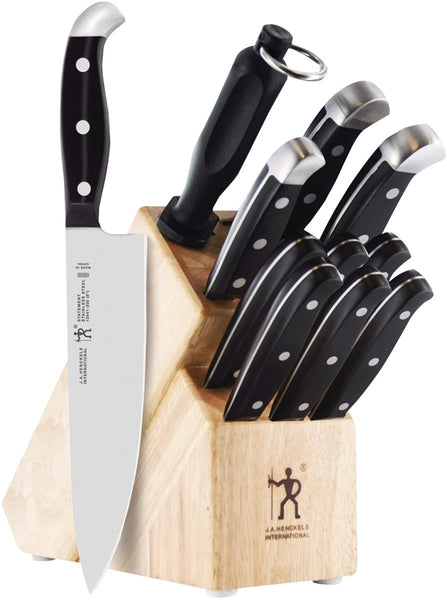 Henckels International Statement Series 35309-000 Knife Block Set, 12-Piece, Stainless Steel, Black, Satin