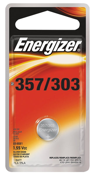 Energizer 357BPZ Coin Cell Battery, 1.5 V Battery, 150 mAh, 357 Battery, Silver Oxide