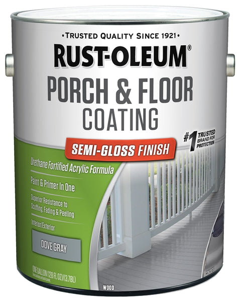 RUST-OLEUM 320419 Porch and Floor Coating, Semi-Gloss, Dove Gray, Liquid