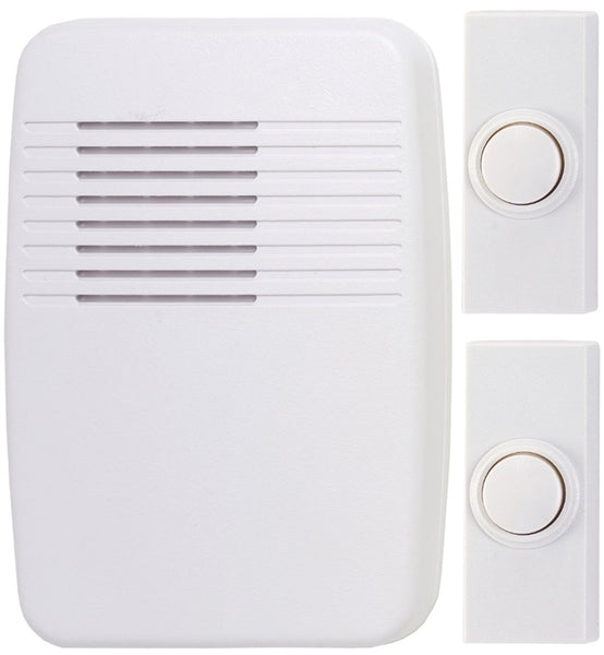 Heath Zenith SL-7367-02 Doorbell Kit, Ding, Ding-Dong, Westminster Tone, 75 dB, White