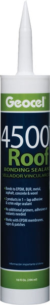 Geocel 4500 Series 55103 Roof Bonding Sealant, Black, Liquid, 10 oz Cartridge