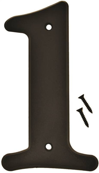 HY-KO 30200 Series 30201 House Number, Character: 1, 6 in H Character, Black Character, Plastic