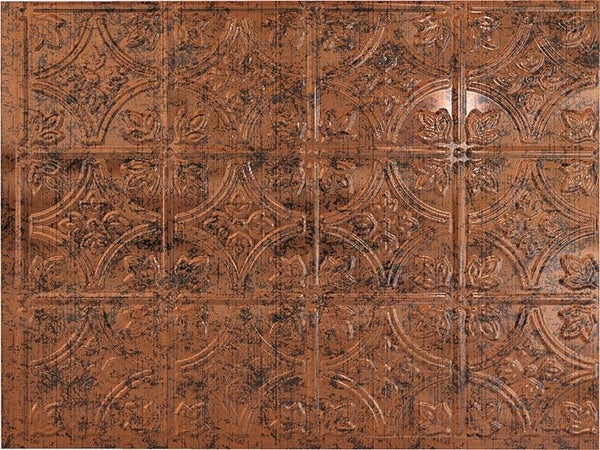 Fasade D6018 Backsplash Panel, 24 in L, 18 in W, Thermoplastic, Moonstone Copper