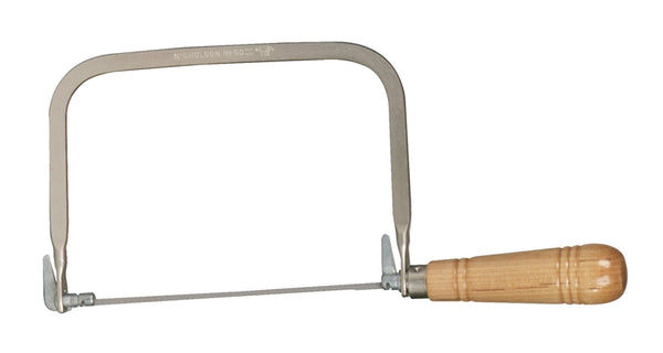 Crescent Nicholson 80170 Coping Saw, 6-1/2 in L Blade, 15 TPI, Steel Blade, Straight Handle, Wood Handle