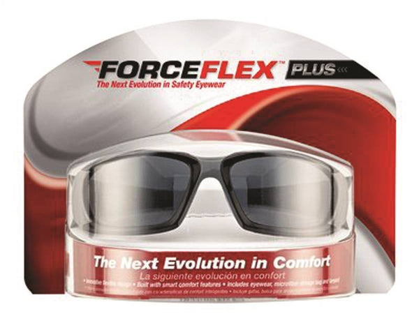 3M ForceFlex Plus Series 92235-WZ4 Safety Glasses, Anti-Scratch Lens, Black/Gray Frame