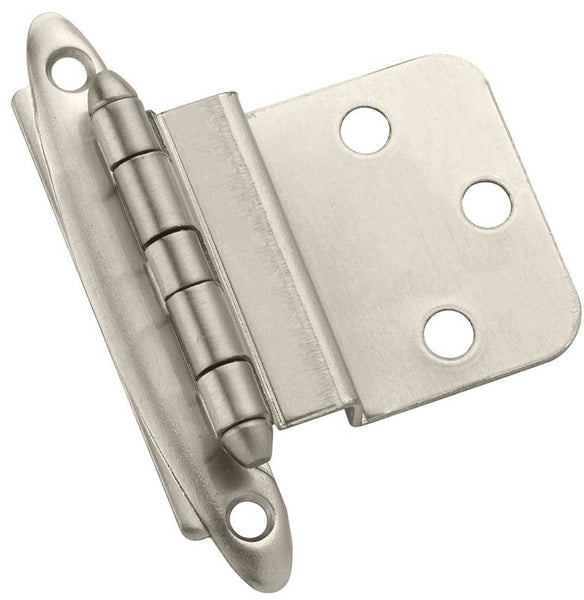 Amerock 1887597 Cabinet Hinge, 3/8 in Inset, Satin Nickel