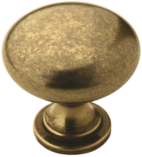 Amerock Allison Value Series BP53005BB Cabinet Knob, 1-1/8 in Projection, Zinc, Burnished Brass