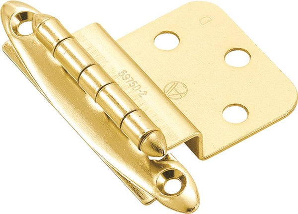 Amerock BPR34173 Cabinet Hinge, 3/8 in Inset, Polished Brass