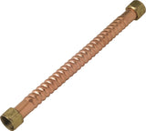 BrassCraft Copper-Flex Series WB00-12N Water Heater Connector, 3/4 in, FIP, Copper, 12 in L