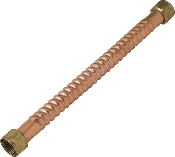 BrassCraft Copper-Flex Series WB00-12N Water Heater Connector, 3/4 in, FIP, Copper, 12 in L