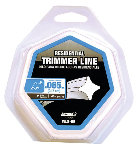 ARNOLD WLS-65 Trimmer Line, 0.065 in Dia, 40 ft L, Nylon