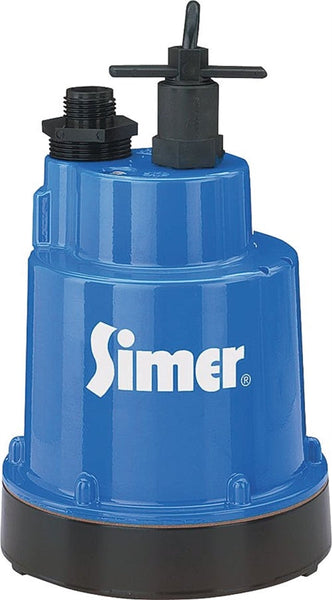 Sta-Rite Simer Geyser 2300 Submersible Utility Pump, 1-Phase, 5.6 A, 115 V, 0.25 hp, 1-1/4 in Outlet, 1320 gph