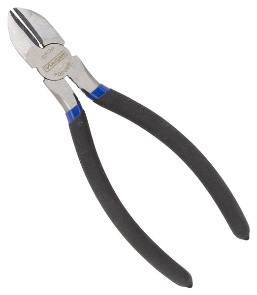 Vulcan JL-NP015 Diagonal Cutting Plier, 7 in OAL, 1.2 mm Cutting Capacity, 1 in Jaw Opening, Black/Blue Handle