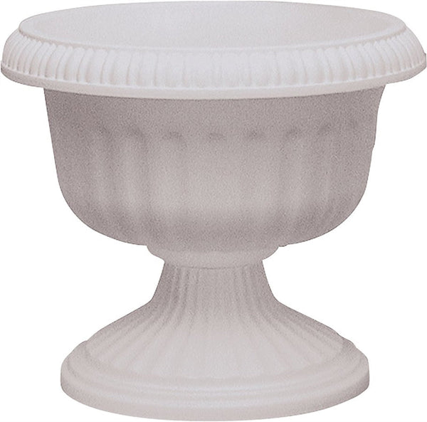 Southern Patio UR1212WH Urn Planter, 11.88 in W, 11.88 in D, Plastic, White