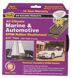 M-D 01033 Weatherstrip Tape, 19/32 in W, 10 ft L, EPDM Rubber, Black