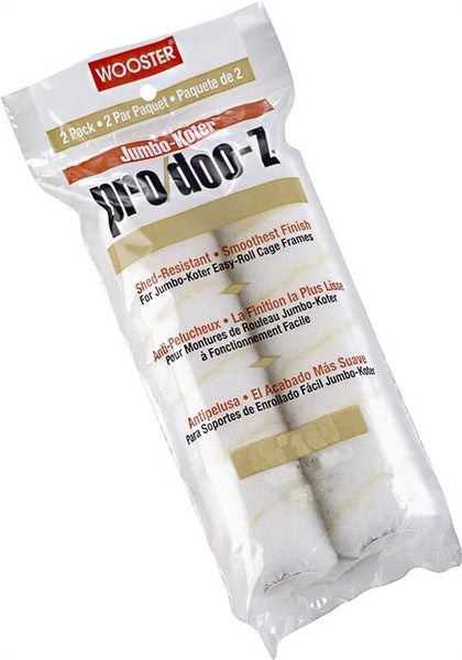 WOOSTER RR302-4.5 Paint Roller Cover, 3/8 in Thick Nap, 4-1/2 in L, Fabric Cover, White