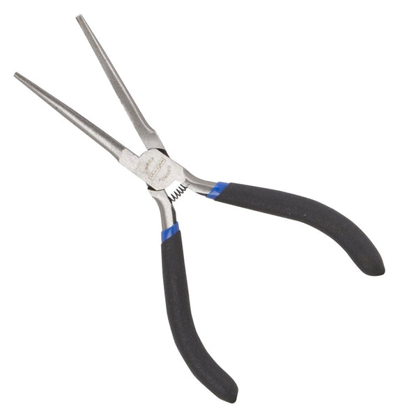 Vulcan JL-NP016 Needle Nose Plier, 5 in OAL, 0.5 mm Cutting Capacity, 4.2 cm Jaw Opening, Black Handle, 1/2 in W Jaw