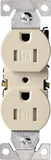 Eaton Wiring Devices TR270V Duplex Receptacle, 2 -Pole, 15 A, 125 V, Push, Side Wiring, NEMA: 5-15R, Ivory