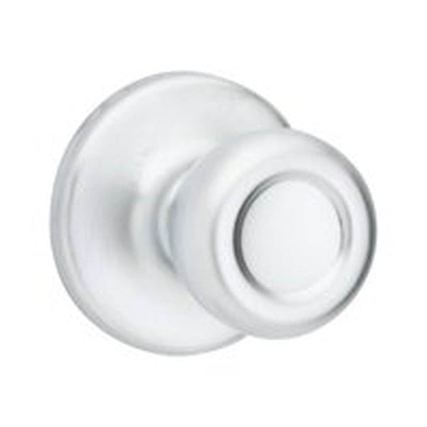 Kwikset 200M 26D CP Door Knob, Satin Chrome, 1-3/8 to 1-3/4 in Thick Door, 2-1/4 in Strike