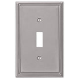 Amerelle 77TBN Wallplate, 4-7/8 in L, 3 in W, 1 -Gang, Cast Metal, Brushed Nickel