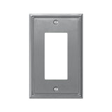 AmerTac Metro Line 77DBN Outlet Wallplate, 4-7/8 in L, 3 in W, 1 -Gang, Metal, Brushed Nickel, Wall Mounting