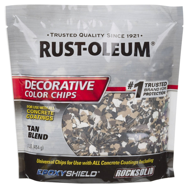 RUST-OLEUM EPOXYSHIELD 312447 Color Chips, Particulate Solid, Tan Blend, 1 lb Bag