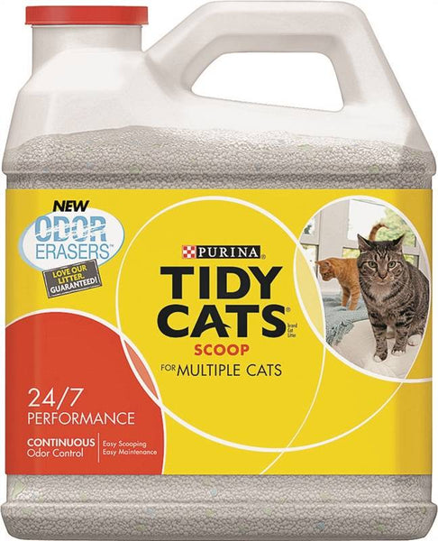 Tidy Cats 7023011614 Cat Litter, 14 lb Capacity, Gray/Tan, Granular Jug