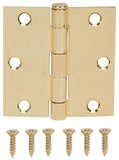 ProSource LR-705-PS Square Corner Door Hinge, Steel, Polished Brass, Loose Pin, 180 deg Range of Motion