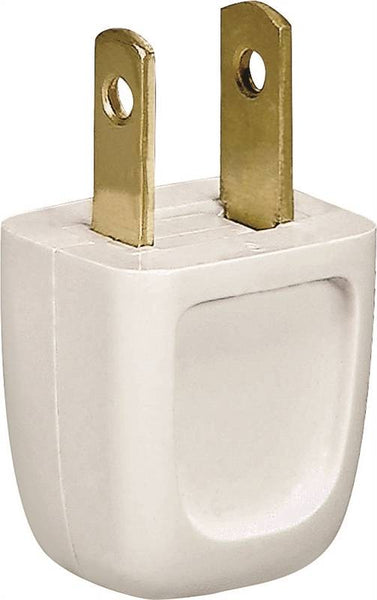 Eaton Wiring Devices BP2601-6W-SP Electrical Plug, 2 -Pole, 10 A, 125 V, NEMA: NEMA 1-15R, White