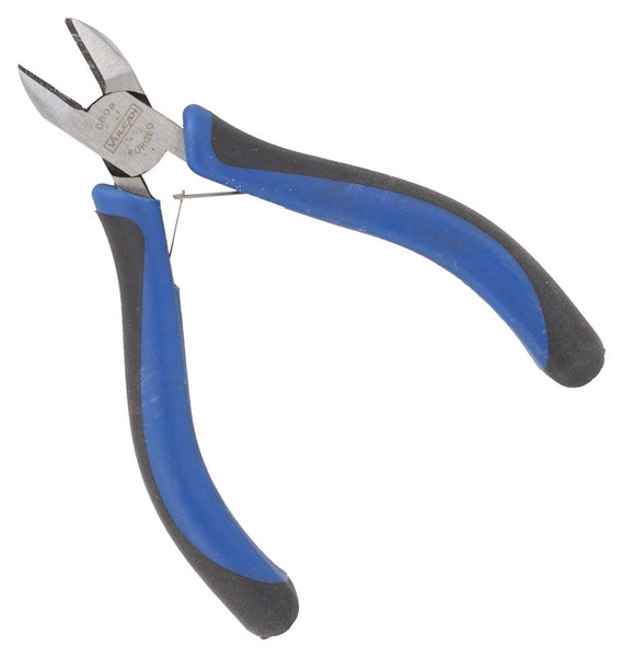 Vulcan JL-NP039 Diagonal Cutting Plier, 4.5 in OAL, 0.8 mm Cutting Capacity, 0.5 in Jaw Opening, Black/Blue Handle