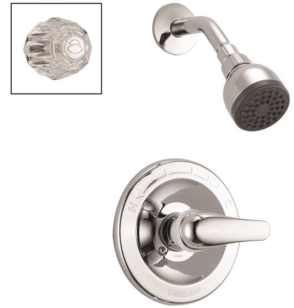 Peerless P188710 Shower Faucet, 1.75 gpm, Brass, Chrome Plated, Lever Handle, 1-Handle