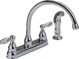 DELTA Peerless Claymore Series P299575LF Kitchen Faucet, 1.8 gpm, 2-Faucet Handle, Chrome Plated, Deck Mounting