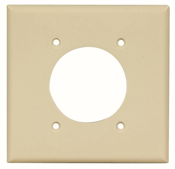 Eaton Wiring Devices 2168V-BOX Power Outlet Wallplate, 4-1/2 in L, 4-9/16 in W, 2 -Gang, Thermoset, Ivory