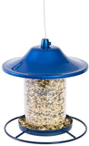 Perky-Pet 312B Panorama Bird Feeder, 9 in H, Perch, 2 lb, Blue, Powder-Coated Blue Sparkle