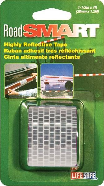 INCOM RE802 Reflective Tape, 4 ft L, 1-1/2 in W, Silver