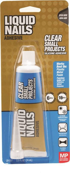 Liquid Nails LN-207 Silicone Adhesive, Liquid, Characteristic, Clear, 2.5 oz