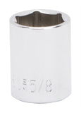 Vulcan MT6495188 Drive Socket, 5/8 in Socket, 3/8 in Drive, 6-Point, Chrome Vanadium Steel, Chrome