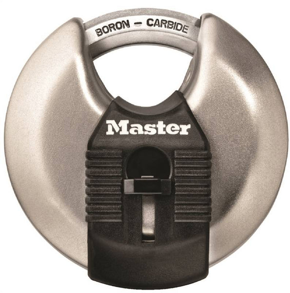 Master Lock Magnum Series M40XKAD Padlock, Keyed Alike Key, Shrouded Shackle, 3/8 in Dia Shackle, Stainless Steel Body