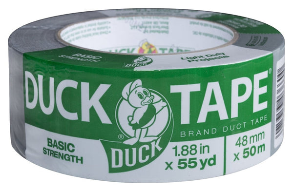 Duck 1118393 Duct Tape, 55 yd L, 1.88 in W, Silver