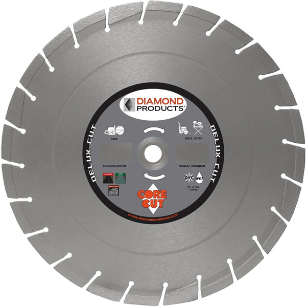 DIAMOND PRODUCTS 50537 Blade, 14 in Dia, 1 in Arbor, Sintered Rim