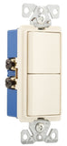 EATON 7728LA-SP Combination Switch, 15 A, 120, 277 VAC, 3-Way, Screw Terminal, Light Almond