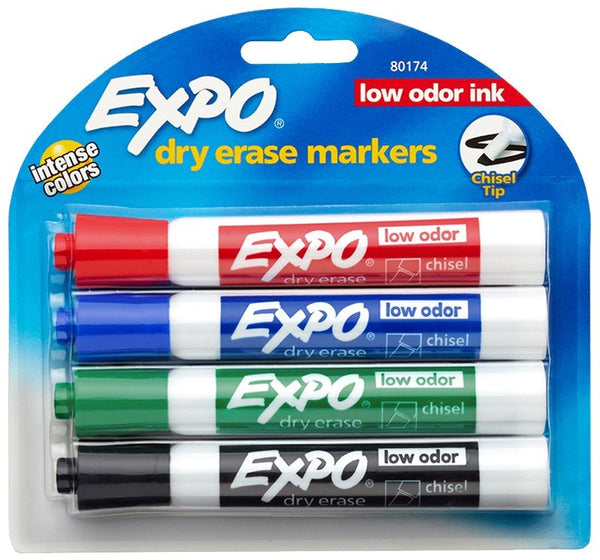 EXPO 80174 Dry Erase Marker, Chisel Lead/Tip, Assorted Lead/Tip