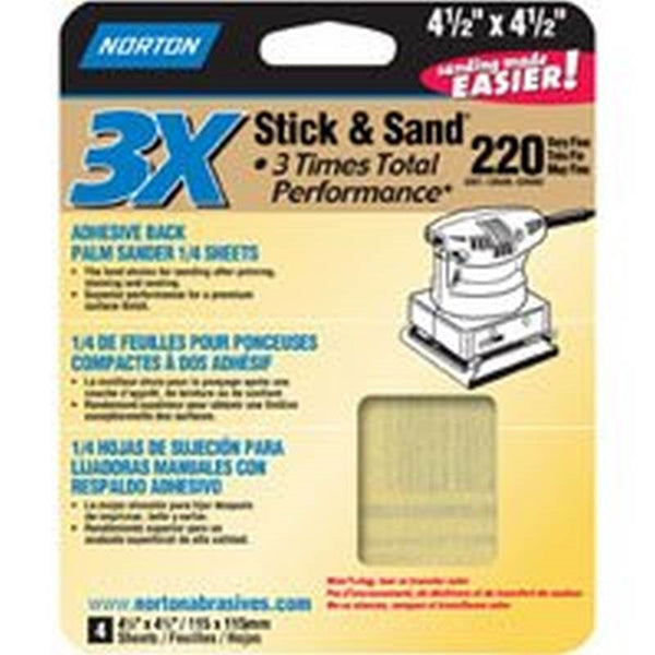 NORTON ProSand 07660705312 Sanding Sheet, 4-1/2 in L, 4-1/2 in W, Medium, 150 Grit, Aluminum Oxide Abrasive