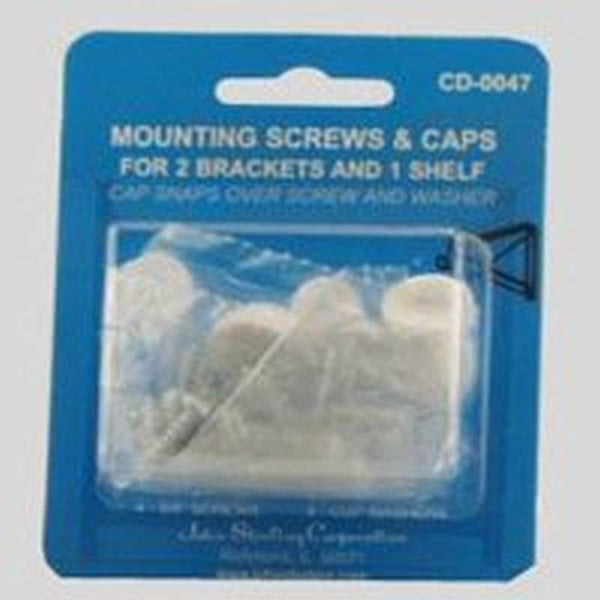 Knape & Vogt CD-0047 Screw and Cap Set, Steel, White